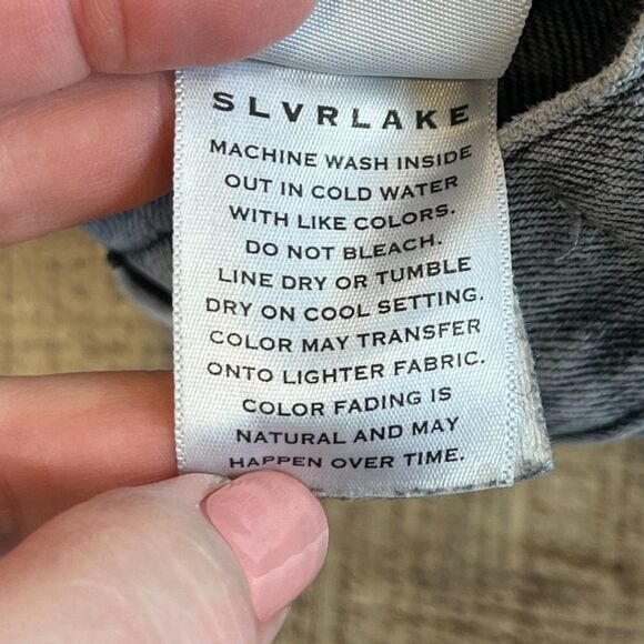 SLVRLAKE Jeans London Crop Moonlight Wash Size 24 100% Cotton Straight Leg $310 - Picture 9 of 10